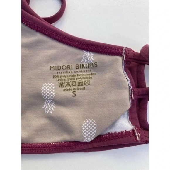 Midori Size Small Bikini Sangria Mau Loa Strappy halter tie Bikini Top … - Picture 4 of 5
